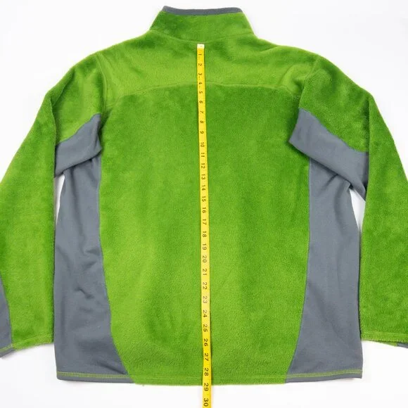 Patagonia R2 Fleece Jacket Men's XL Green Gray Full Zip Fuzzy Outdoor 25136 - Picture 9 of 13